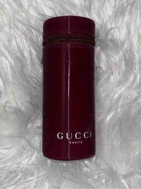 Gucci Deep Burgundy Gloss Makeup Brush Case